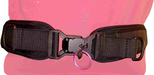 Limit-Less Wheelchair Dual Pull Seat Belt with Limit-Less Magnetic Self Engaging Buckle
